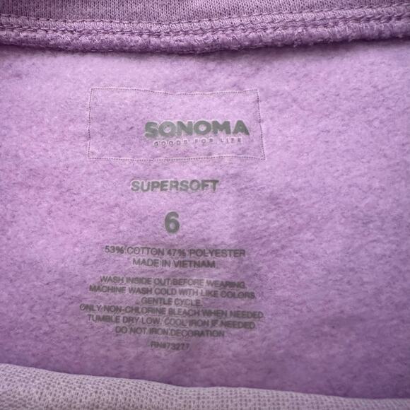 Purple Sequin Heart Sweatshirt sz 6 Girl Pull Over Sweatshirt - Picture 4 of 5